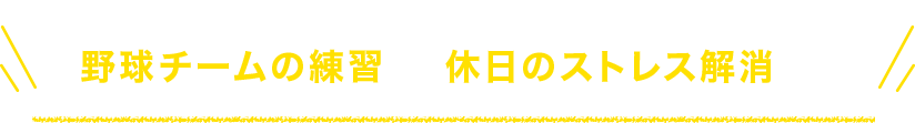 毎週1回「ジュニアバッティングスクール」も開催中!野球チームの練習や、休日のストレス解消に!